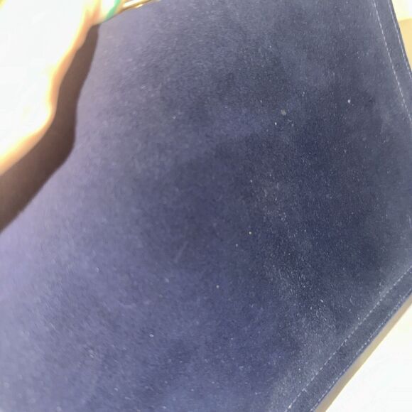 Vintage 40s/50s Leon of California Clutch Handbag Mixed Faux Patent/suede Navy - Picture 7 of 11